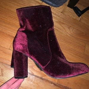 Velvet booties- WORN ONCE